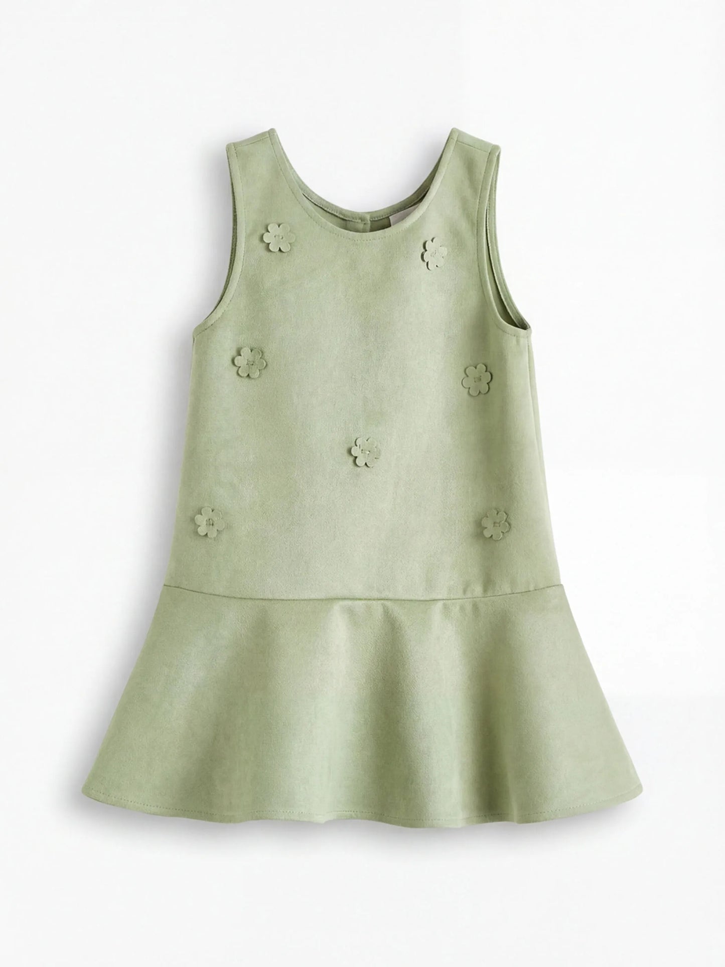 Kids Floral Faux Suede Girls' Dress Set